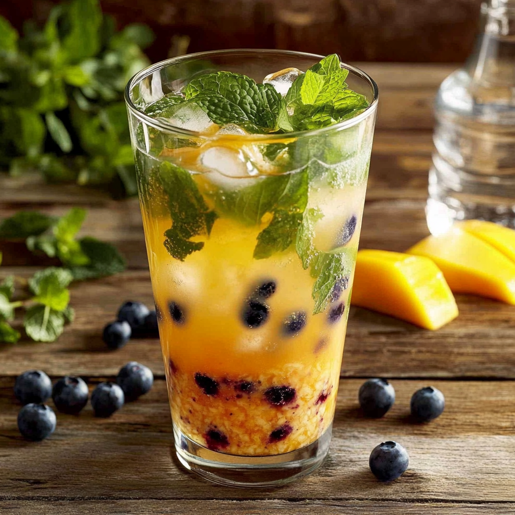 Mojito Tropical de Mango y Arándanos